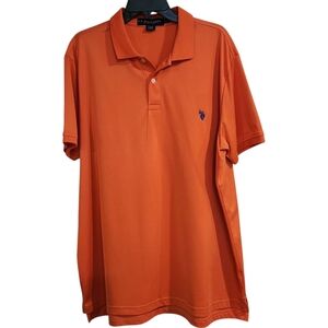 US Polo Assn Mens Size XXL Polo Shirt Coral Short Sleeve  Embroidered Logo